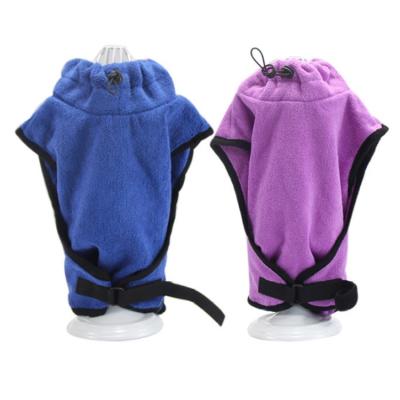 China Pet Absorbent Cat Bath Microfiber Viable Quick Towel Pet Frying Bathrobe Dog Pajamas Robe for sale