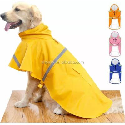 China Lightweight Jacket Poncho Rain Hoodies Large Dog Raincoat Viable Adjustable Waterproof Pet Clothes With Reflective Tape for sale