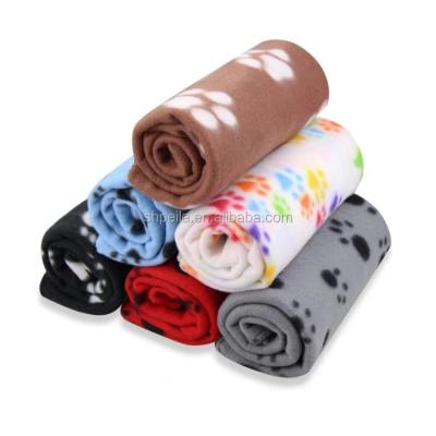 China Viable Dog Blanket Pet Sleep Mat Pad Bed Cover Paw Printing Kitten Soft Warm Blanket Animals Paw for sale