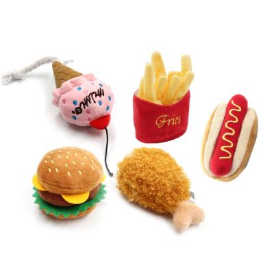 China Stuffed Animal Plush Dog Toy Food Shape Pet Dog Durable Soft Durable Squeaky Chew Toy for sale