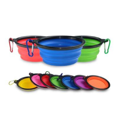 China Sustainable Portable Collapsible Outdoor Dog Bowl Travel Collapsible Pet Water Food Feeder for sale