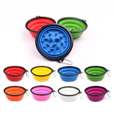 China Sustainable Slow-drinking Portable Bowl Collapsible Dog Cat Silicone Bowl Dispenser Customized for sale