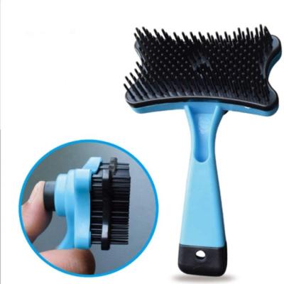 China Sustainable Plastic Self Cleaning Hair Remover Brush Pet Grooming Tool for sale