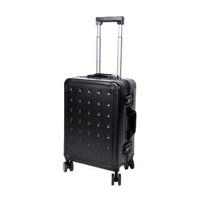 China Universal Aluminum Black Aluminum Luggage Wheel Handle TSA Lock Suitcase Luggage Business Travel Luggage Set for sale