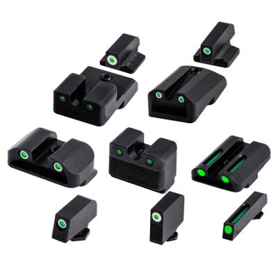 China Aluminum GEN 1-5 17 19 22 23 31 34 35 44 night glocks fiber optic rear and front sights for sale