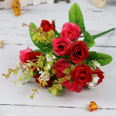 China High-grade silk flower for artificial flower wreath wholesale artificial flower layout imported from china, artificial flower wreath (AM-SF04) for sale