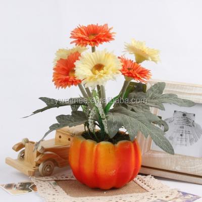 China Europe silk high grade pot fabric+Pumpkin Artificial Chrysanthemum Flower Bonsai with Pumpkin Pot (AM-JT15) for sale