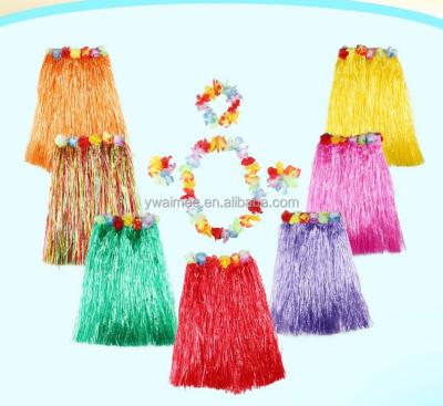 China Plastic Fiber For Hawaii Style Dress Yiwu Factory Direct Sale 40cm Hawaii Straw Skirt, Hawaii Style Dress (AM-HWD03) for sale