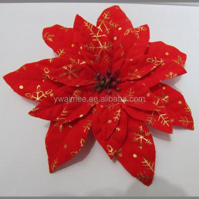 China Bronzing velvet top selling 2014 newest cheap artificial silk flower head chirstmas flower...(AM-F-01) for sale