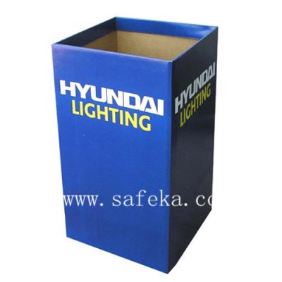 China Simple Store Cardboard Square Dump Bin for Lighting Products for sale