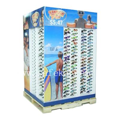 China Custom Sunglasses Cardboard Pallet Display stand for summer promotion for sale