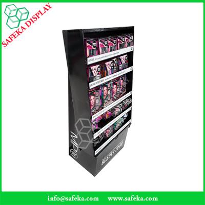 China 5 tiers Point of sale merchandising Cardboard Display Shelf  makeup mac cosmetic display stand for sale