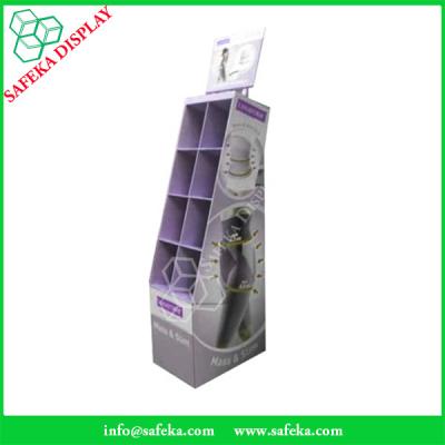 China Point of sale merchandising display rack 8 pockets Custom cardboard display stand for  leggings for sale