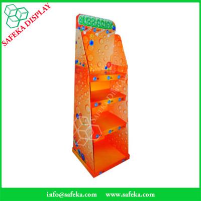 China China Manufacturer Paper material shelf cardboard floor standing display units with hooks for sale