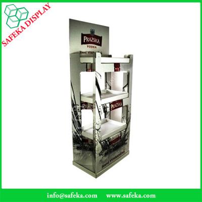 China Free Standing Promotion wine drinks display cabinet Rack paper Supermarket advertising tables Beverage for vodka for sale