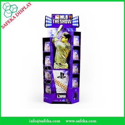 China Funko Free Standing Promotion Baseball DVD display Rack paper Supermarket advertising floating stand for sale