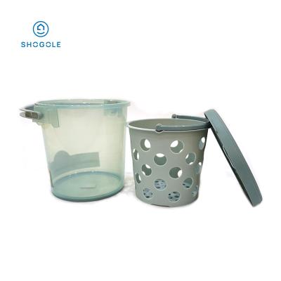 China SHOGOLE pp durable heavy duty cheap round barrel pail drum large capacity plastic material plastic water bucket with lid for sale