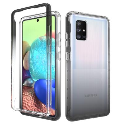 China Drop Protection Clear PC TPU Mobile Cover For Samsung Galaxy A71 5G UW Phone Case, 360 Gradient Clear Case, for sale