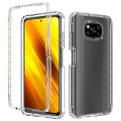 China Simple and Fashion Clear Design 360 Front Frame Full Protective Phone Case for Xiaomi POCO X3 NFC for sale