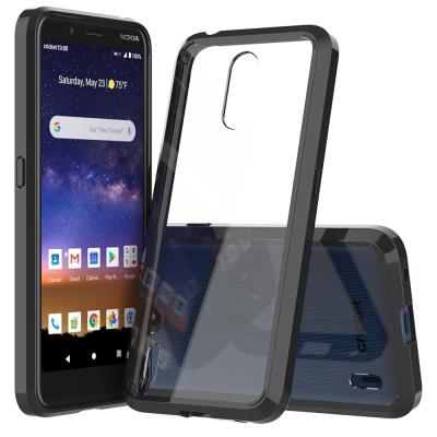 China Drop Protection For Nokia C2 Tava Phone Case, Clear Acrylic Hybrid TPU Transparent Case For Nokia C2 Tennen Cricket Carriers Back Cover for sale