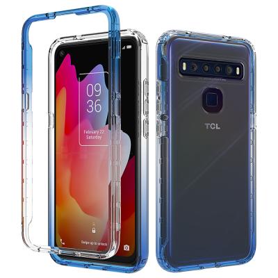 China Drop Protection Gradient Clear Body TPU Full PC 360 Shockproof Phone Case For TCL 10L for sale