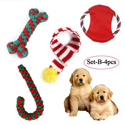 China Sustainable pet training supplies easy to grip chew toys christmas toys for pet cotton rope dog toys for sale