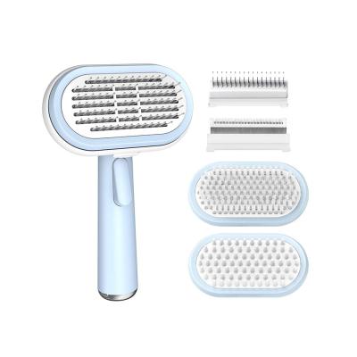 China Viable Dog Brushes for Grooming 5 in 1 Pet Comb Self Cleaning Slicker Brush Dematting Comb Hair Brush for Cat Gently Removes Hair for sale