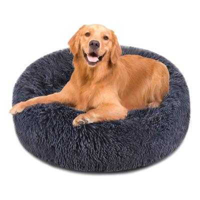 China Amazon Sales Pet Bed Faux Fur Cuddler Warm Round Warm Cozy For Small Medium Large 50cm Ultra Soft Calming Dogs Bed for sale