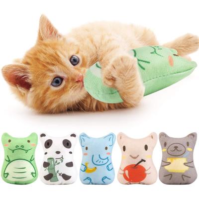 China Viable Funny Interactive Plush Cat Chew Toys Teeth Grinding Catnip Toy Pet Kitten Chewing Bite for sale