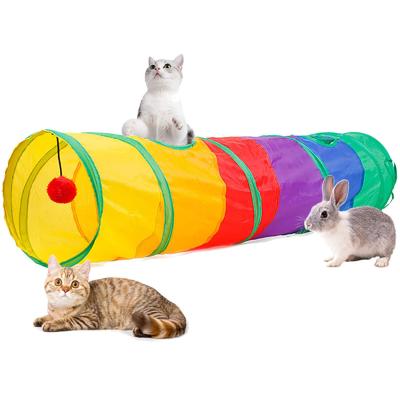 China Cat Tunnel Collapsible Indoor Interactive Pet Play Tunnel 2 Way Viable Tube With Ball Fun Toy Best For Cat Puppy Rabbit for sale