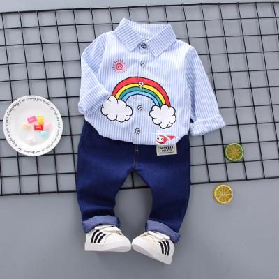 China Antibacterial Korean Style Baby T-shirt Unisex Baby Clothes 2 Pieces 1-4 Years Baby Clothing Set for sale