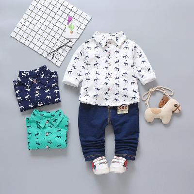 China Hot Sale Antibacterial Baby Autumn Clothes 2pcs Baby Clothes Sets 1-4 Years Old Baby Boy Clothes for sale