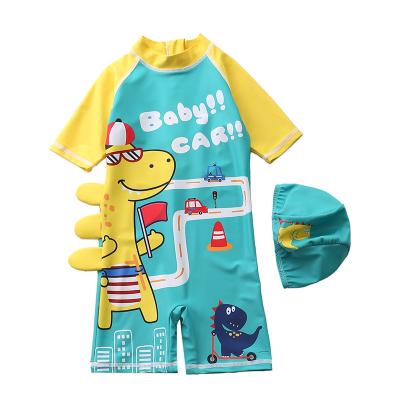 China Cartoon Printed Swimsuit Children's Swimwear Baby Boy's Size Swimwear Plus Size Sunscreen Waterproof Children Hat for sale