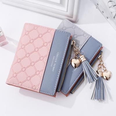 China Wholesale New Korean Short Version Tassel Wallet Zipper Ladies Card Wallet for sale