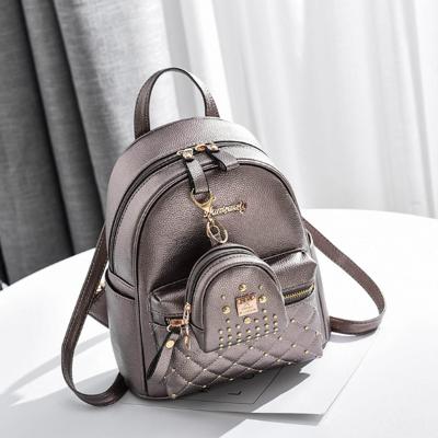 China Summer Fashion Design 2pcs Anti-theft Girls Backpack Bag PU Leather Small Size Backpack For Girls for sale