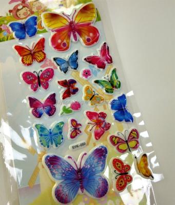 China 2017 Cartoon Lovely Custom Safety Sticker Animal Puffy Butterflies Sticker For Kids for sale