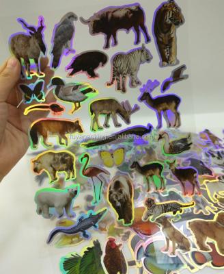 China New Cartoon Sticker PVC Wild Animal Cartoon Sticker Children Early Education Cognitive Toy Sticker for sale