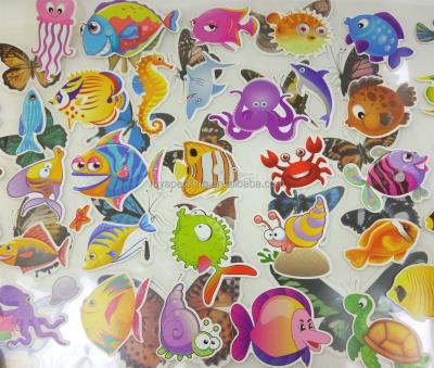 China 3D Cartoon Sea Fish Stickers Kids Room Safe Decorative Stickers for sale