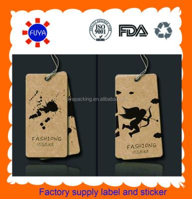 China Sustainable High Quality Cheap Kraft Paper Hang Tag For Clothing Blank Paper Labels Tag Embroidery for sale