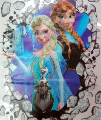 China Beautiful DIY Recycled And Easy To Use 3D Girls Gift Cartoon Wall Stickers Elsa Queen Wall Sticker Baby Room Home Decor for sale