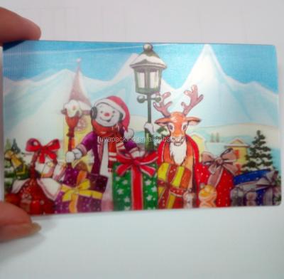 China Eco-friendly Hologram Material Colorful Plastic Christmas PVC 3D Lenticular Card for sale