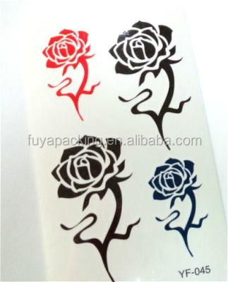 China Temporary Flash Tattoo Stickers 3d Roses Flowers Temporary Tatoo for sale