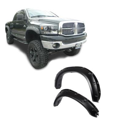 China New Style Aftermarket Factory-Direct ABS Modified Shock Absorbers With Rivet Painted Black Shock Absorber Flares For Ram 1500 2009-2017 for sale