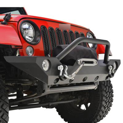 China Factory-direct best selling steel off-road lights Front Bumper Guard For Wrangler JK 2007-2018 aftermarket Front Bumper With LED lights for sale