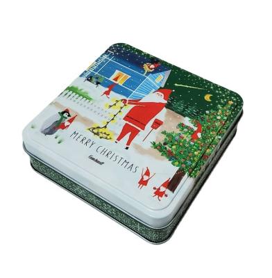 China Recyclable New Hot Items Square Tin Box Christmas Gift Item for sale