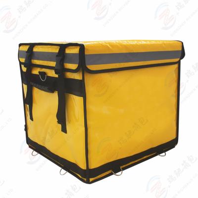 China Custom Waterproof Insulation Cooler Backpack Bag Food Delivery Double-Decker Take-Out Bag For Motorcycle Bike for sale