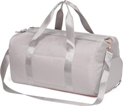 China 2020 fashion hot sale custom gray logo duffel bag hot sale polyester gym waterproof bag for women for sale