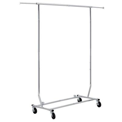 China Corrosion Protection Adjustable Rolling Display Drying Portable Clothing Rack for sale