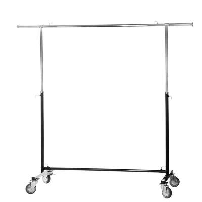 China Corrosion Protection Clothing Store Metal Rolling Garment Display Rack for sale