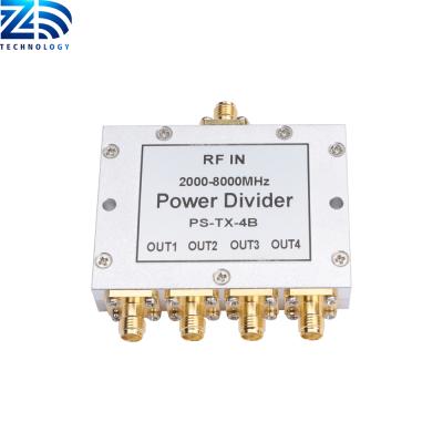 China SMA Connector Power Splitter Power Splitter 4 Way 2Ghz-8Ghz Micro Broadband PS-TX-4B for sale